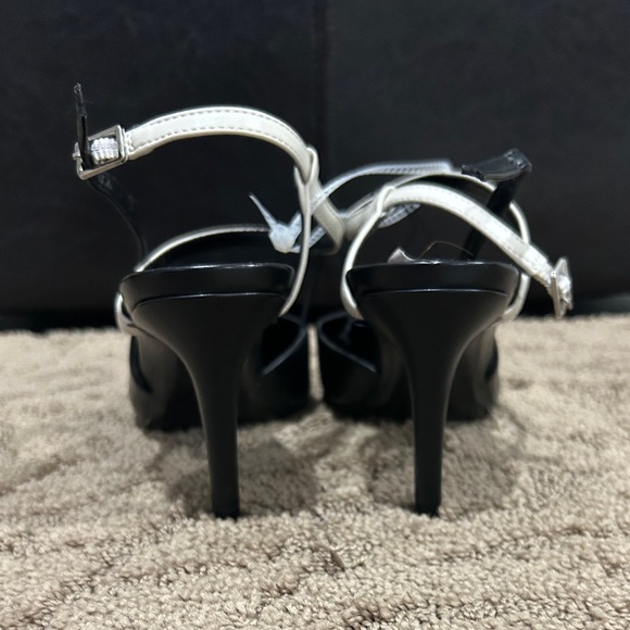 Calvin Klein Black Heels with White Straps - Picture 2 of 4